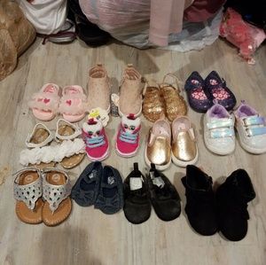 12 pair's of baby girl shoes